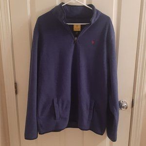PRINCE & FOX Fleece 1/4 Zip Pullover Jacket, Blue, XL